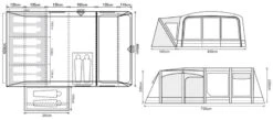 Outdoor Revolution Airedale 7.0SE Tent 2023 (Incl. Footprint & Liner) -Kampa Camping Shop airedale 7 se dimensions image
