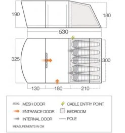 Vango Alton 500 (Poled) Tent 2023 -Kampa Camping Shop alton 500 floorplan