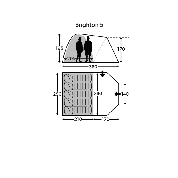 Kampa Brighton 5 Tent 2023 4 Kampa Brighton 5 Tent 2023 - Image 2
