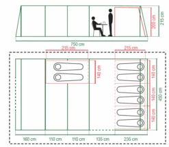 Coleman Weathermaster 8XL Air Tent 2023 -Kampa Camping Shop coleman weathermaster 8xl floorplan 1