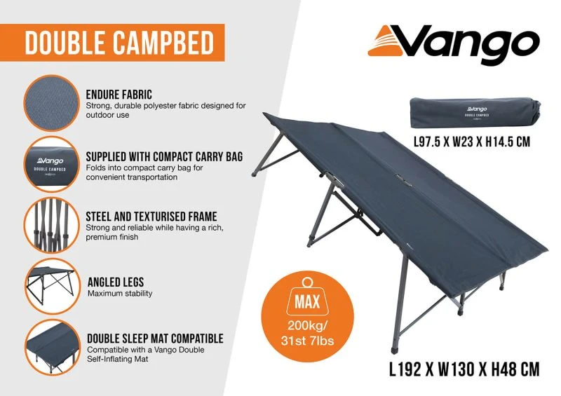 Vango Camp Bed - Double 4 Vango Camp Bed - Double - Image 2