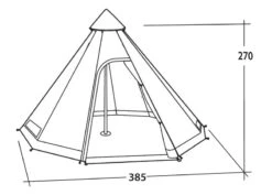Easy Camp Moonlight Tipi Tent 2023 -Kampa Camping Shop easycamp moonlight tipi drawing perspective2
