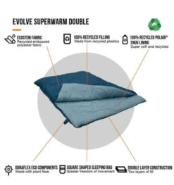 Vango Evolve Superwarm Sleeping Bag - Double -Kampa Camping Shop evolve superwarm double 3 1 1