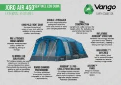 Vango Joro Air 450 Eco Dura Airbeam Tent 2023 (Incl. Footprint) -Kampa Camping Shop joro air 450 sed small