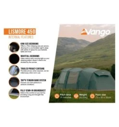 Vango Lismore 450 (Poled) Tent 2023 (Incl. Footprint) -Kampa Camping Shop lismore 450 image 4