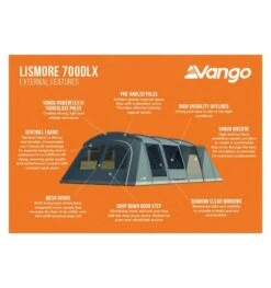 Vango Lismore 700DLX (Poled) Tent 2023 (Incl. Footprint) -Kampa Camping Shop lismore 700dlx image 3