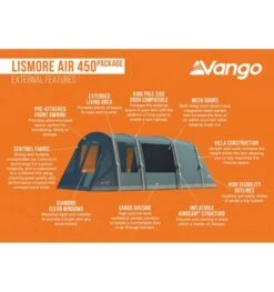 Vango Lismore Air 450 Airbeam Tent 2023 (Incl. Footprint) -Kampa Camping Shop lismore air 450 image 3