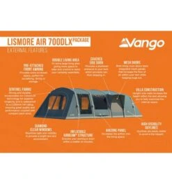 Vango Lismore Air 700DLX Airbeam Tent 2023 (Incl. Footprint) 18 Vango Lismore Air 700DLX Airbeam Tent 2023 (Incl. Footprint) -Kampa Camping Shop lismore air 700dlx image 4