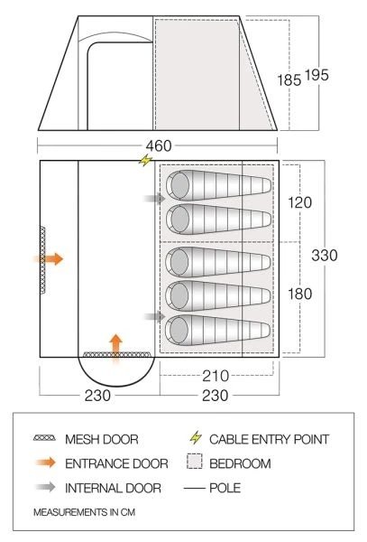 Vango Osiris 500 (Poled) Tent 2022 4 Vango Osiris 500 (Poled) Tent 2022 - Image 2