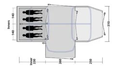 Outwell Airville 4SA Tent 2020 -Kampa Camping Shop outwell airville 4sa drawing floorplan 3