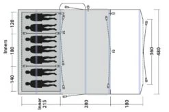Outwell Sundale 7PA Tent 2023 -Kampa Camping Shop outwell sundale 7pa tent 111188 drawing floorplan3