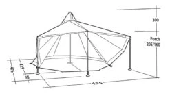 Robens Chinook Ursa Tipi Tent 2023 -Kampa Camping Shop robens chinook ursa drawing perspective2 1