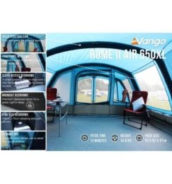 Vango Rome II Air 650XL Airbeam Tent 2023 (Incl. Footprint) -Kampa Camping Shop rome ii air 650xl 5