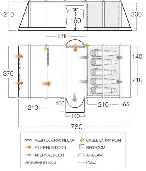 Vango Soneva Air 550XL Airbeam Tent 2023 4 Vango Soneva Air 550XL Airbeam Tent 2023 - Image 2